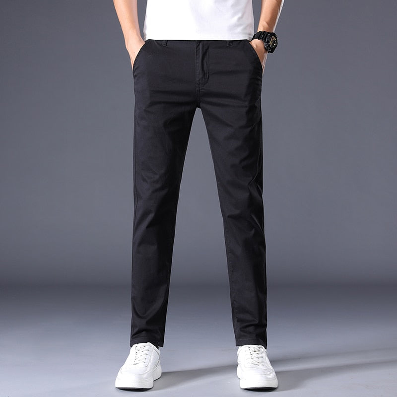 Classic Solid Color Thin Casual Pants - Forever Growth 