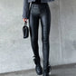 PU Long Pant High Waist Tight Casual Leather Pants - Forever Growth 