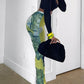 Mesh Tie Dye Mid Waist Micro Flared Pants - Forever Growth 