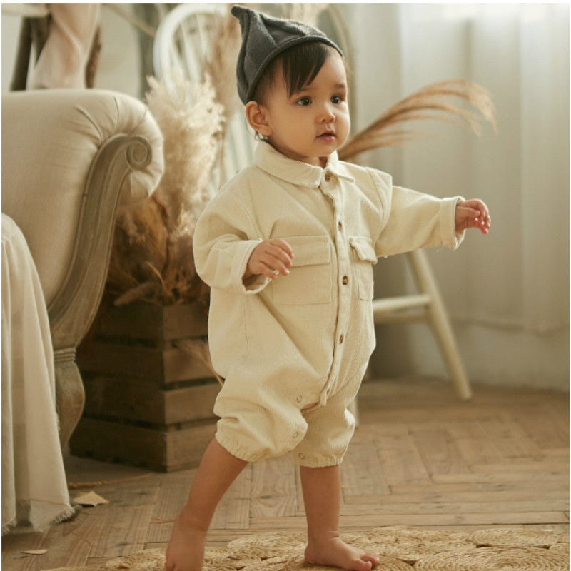 Baby Frock Casual One-Piece Corduroy Romper - Forever Growth 