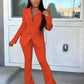 Notched Neck Blazers+ Flare Bellbottom Pants Sets - Forever Growth 