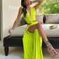 Chic Hollow Out Knot Split Rope Long Dress - Forever Growth 
