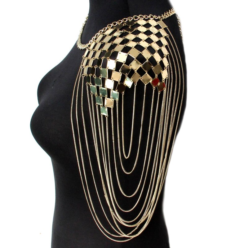 Punk Sexy Metal Tassel Collar Shoulder Necklace - Forever Growth 