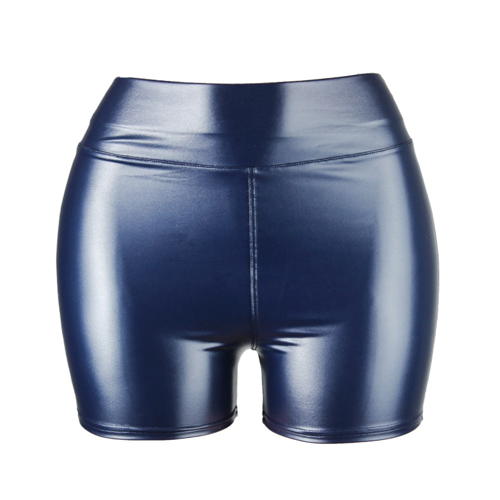 Pu Leather Sexy Elastic Waist High Waist Shorts - Forever Growth 