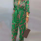 Elegant Chain Ring Print High Waist Jumpsuit - Forever Growth 