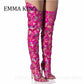 Rhinestone Thigh High Boots - Forever Growth 