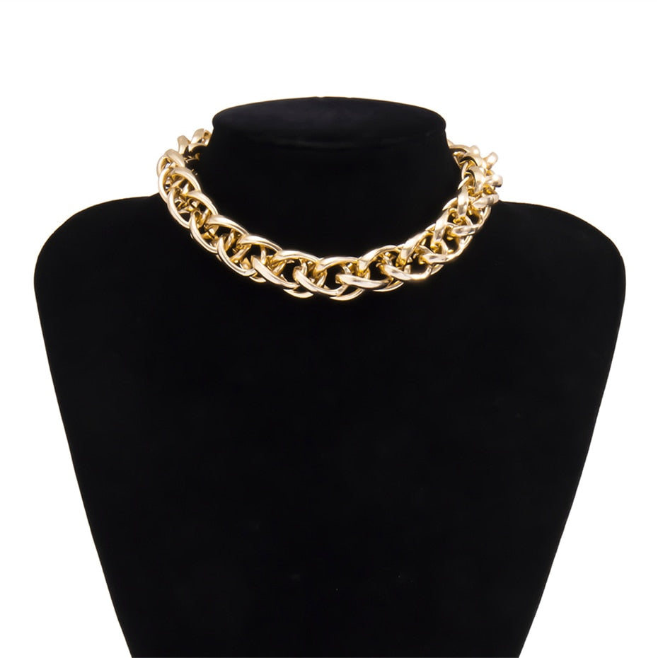Punk Multi Layered Gold Color Chain Chunky Choker - Forever Growth 