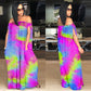 Tie Dye Galaxy Off Shoulder Beach Jumpsuits - Forever Growth 