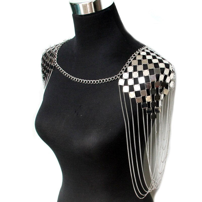 Punk Sexy Metal Tassel Collar Shoulder Necklace - Forever Growth 