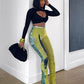 Mesh Tie Dye Mid Waist Micro Flared Pants - Forever Growth 