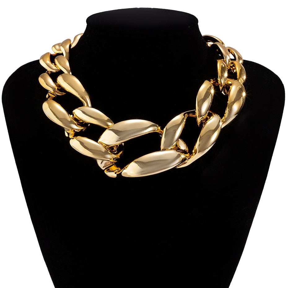 Punk Chunky Chain Choker Layered Necklace - Forever Growth 