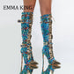Knee Deep Sexy Pointed Toe Bejeweled Floral Satin Boots - Forever Growth 