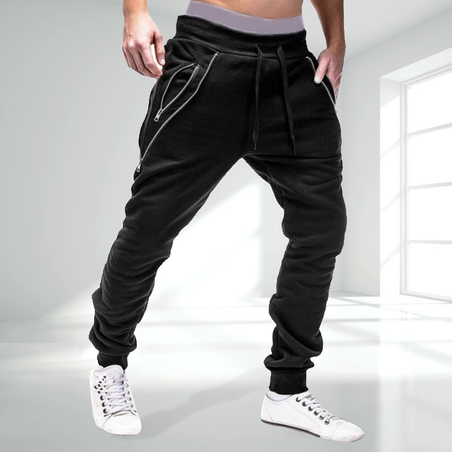 Drawstring Zipper Ankle Tied Sweatpants - Forever Growth 