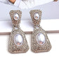 New Design Geometric Metal Crystal Pearl Long Earrings - Forever Growth 