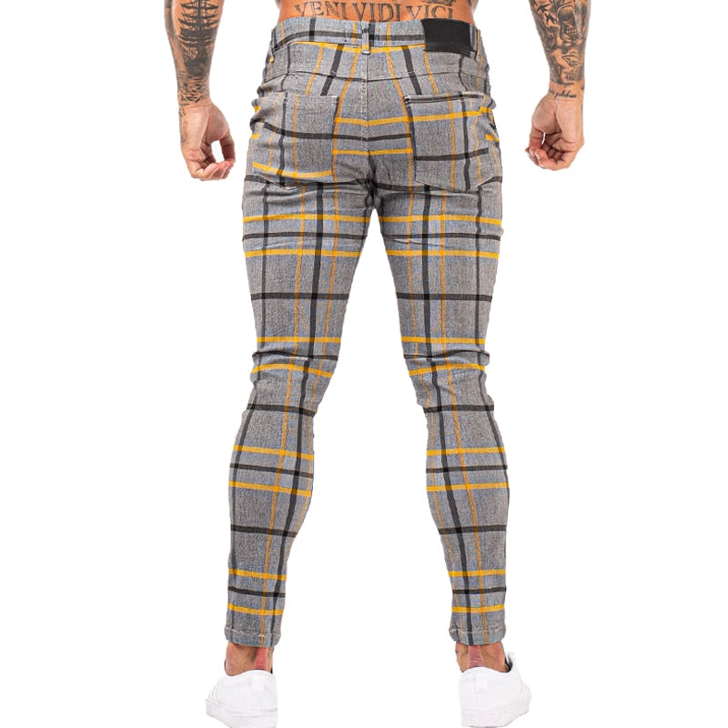Skinny Super Stretch Slim Fit Plaid Pants - Forever Growth 