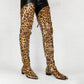 Animal Prints Over Knee High Pleated Boots - Forever Growth 