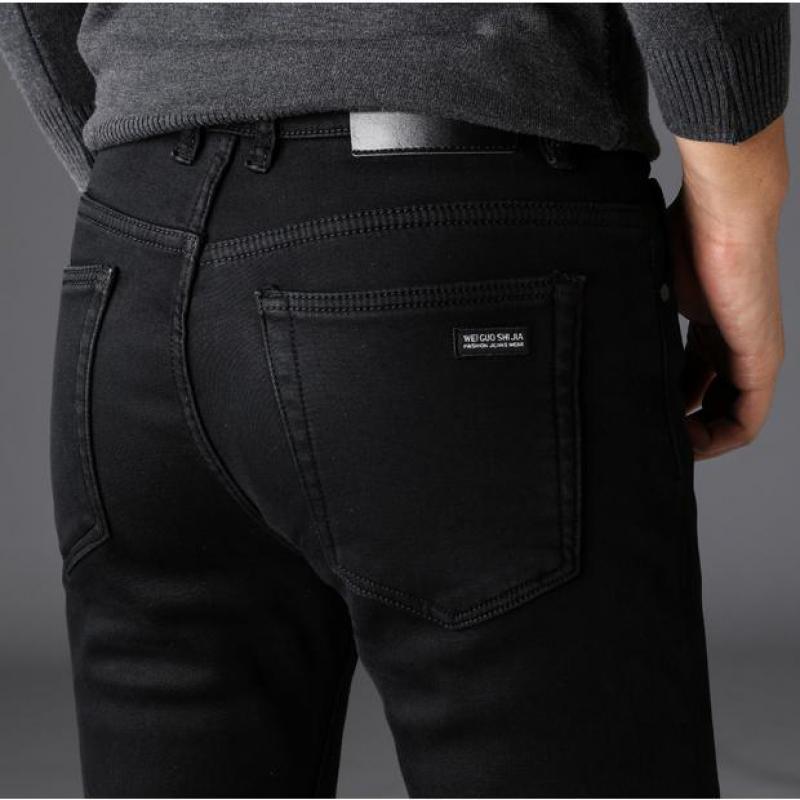 Stretch Black Classic Style Business Slim-fit Denim - Forever Growth 