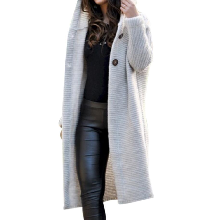 Hooded Casual Long Sleeve Sweater Coat - Forever Growth 