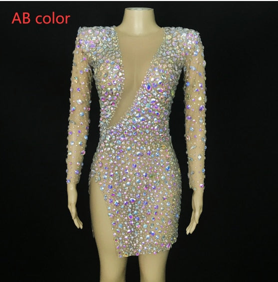 Look Like No Other Sparkly Rhinestone Dress - Forever Growth 