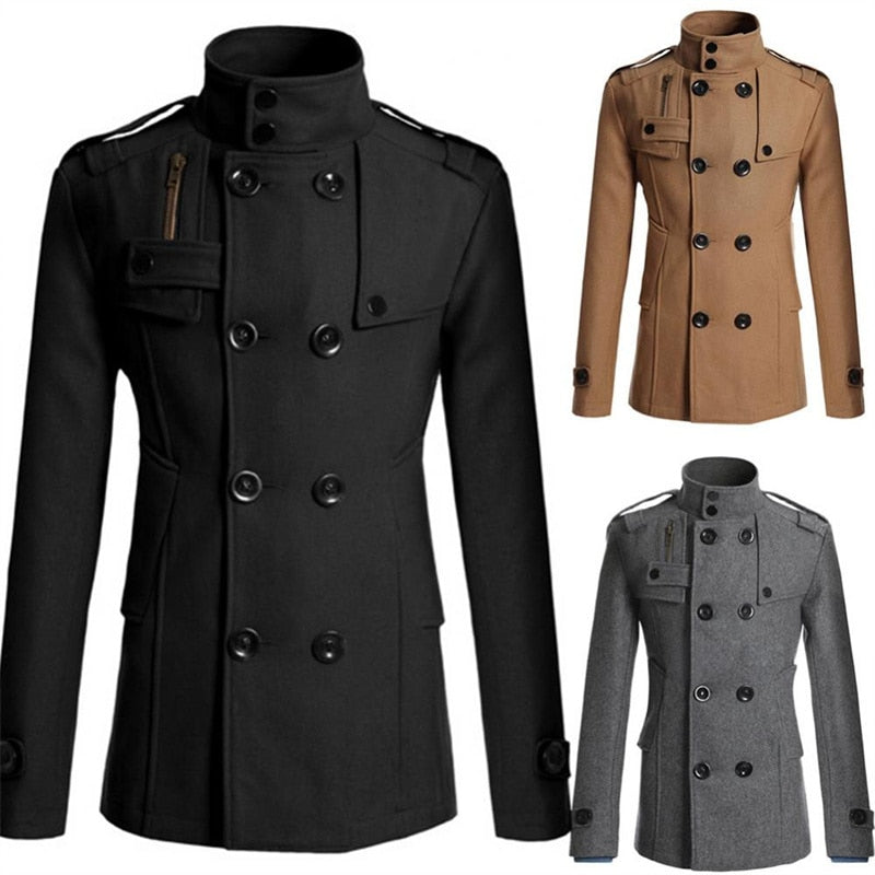 New Winter Warm Slim Casual Woolen Trench Coat - Forever Growth 