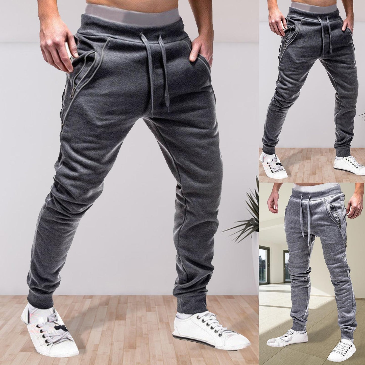 Drawstring Zipper Ankle Tied Sweatpants - Forever Growth 