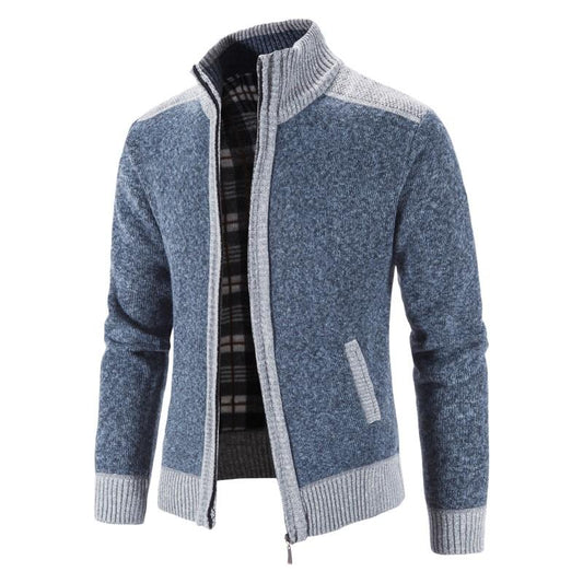 Slim Fit Patchwork Knitted Sweater Jacket - Forever Growth 