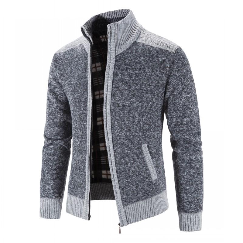 Slim Fit Patchwork Knitted Sweater Jacket - Forever Growth 