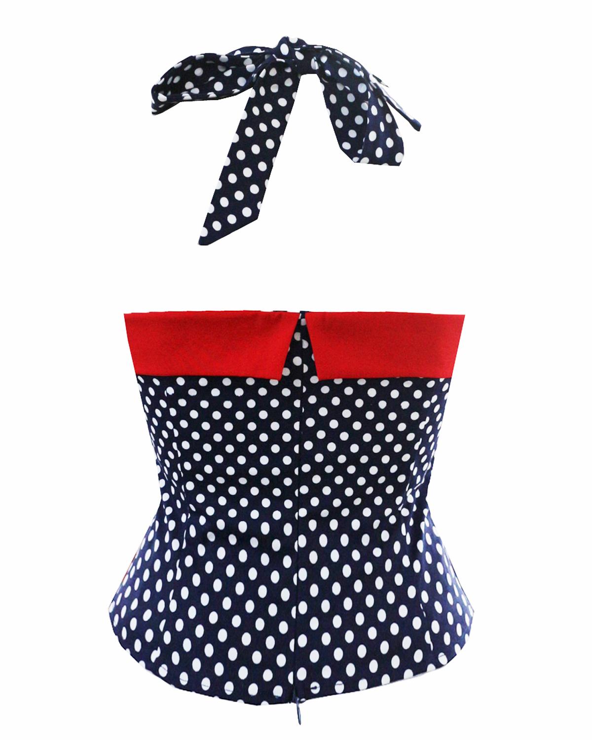 Vintage Halter Retro Polka Dot Top - Forever Growth 