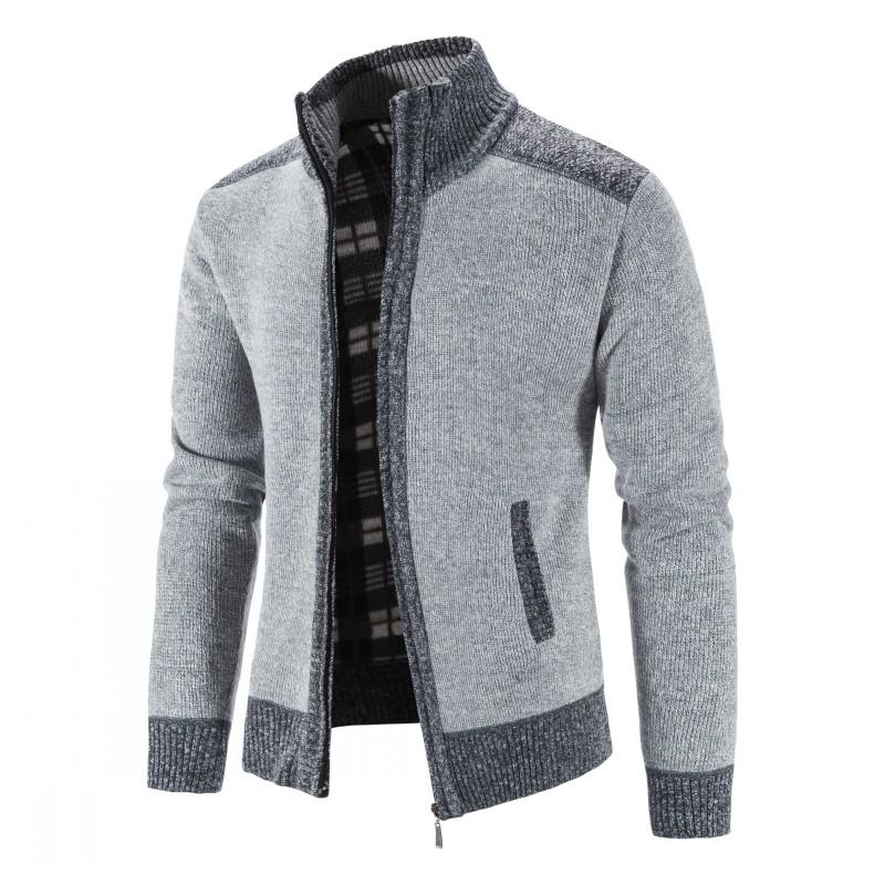 Slim Fit Patchwork Knitted Sweater Jacket - Forever Growth 