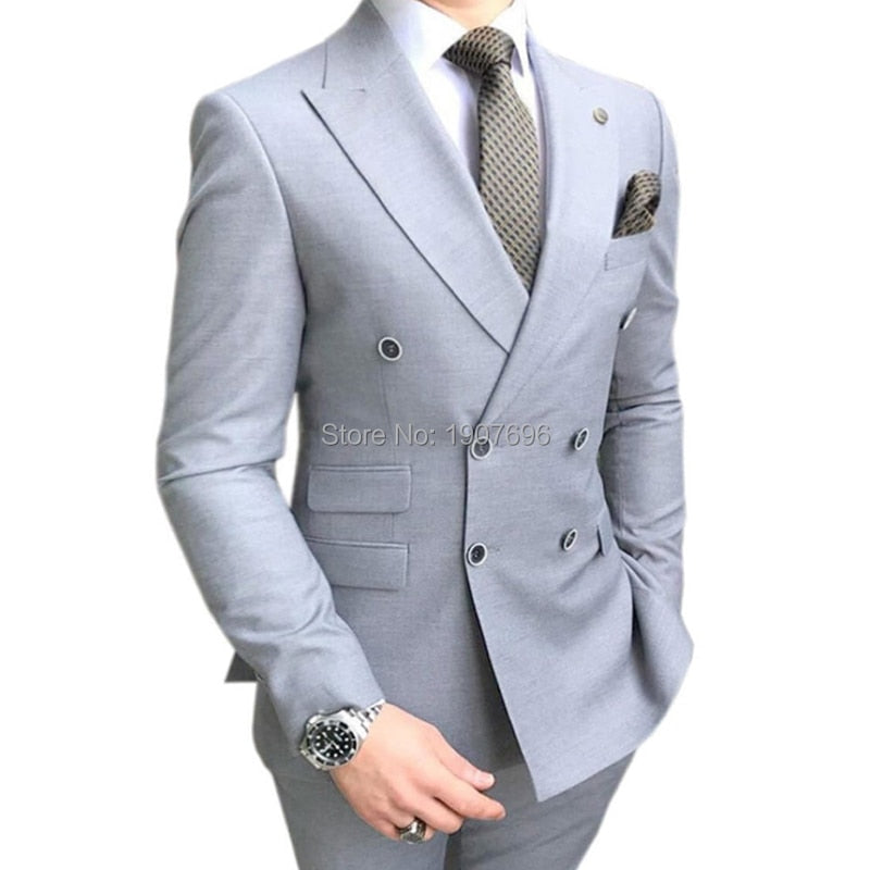 Double Breasted Slim Fit Suits - Forever Growth 