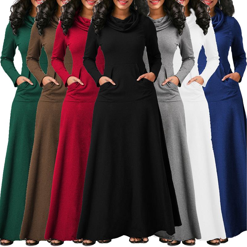 Casual Warm Me Up Maxi Dress w/ Pockets - Forever Growth 