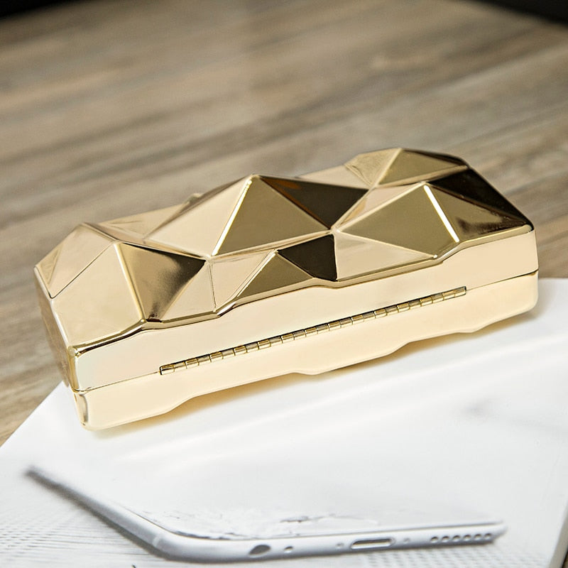 Elegant Gold Acrylic Box Geometric Clutch Bag - Forever Growth 