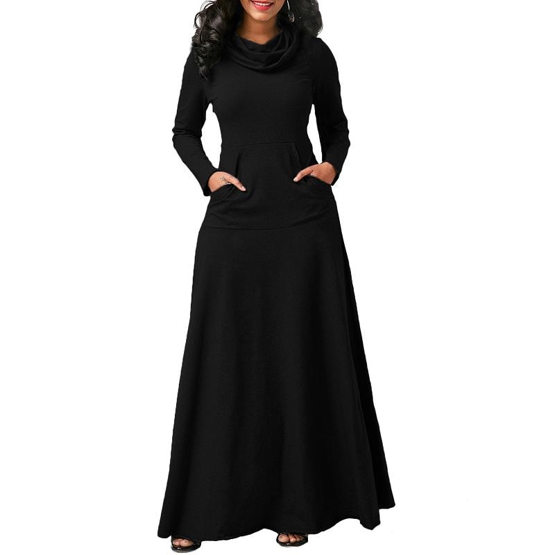 Casual Warm Me Up Maxi Dress w/ Pockets - Forever Growth 