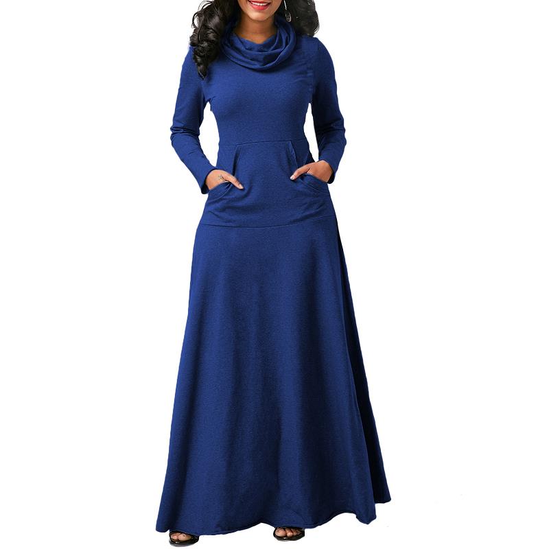 Casual Warm Me Up Maxi Dress w/ Pockets - Forever Growth 