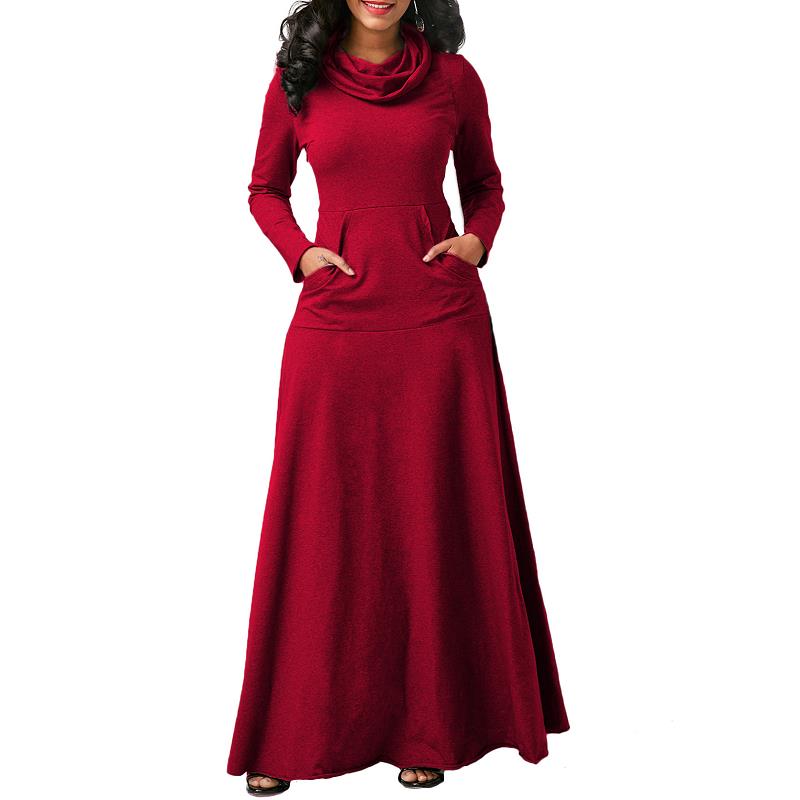 Casual Warm Me Up Maxi Dress w/ Pockets - Forever Growth 