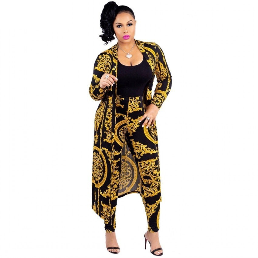 New African Print Dashiki  Coat+ Leggings 2pc Set - Forever Growth 