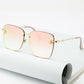 New Small Gradient Oversize Rimless Sunglasses UV400 - Forever Growth 