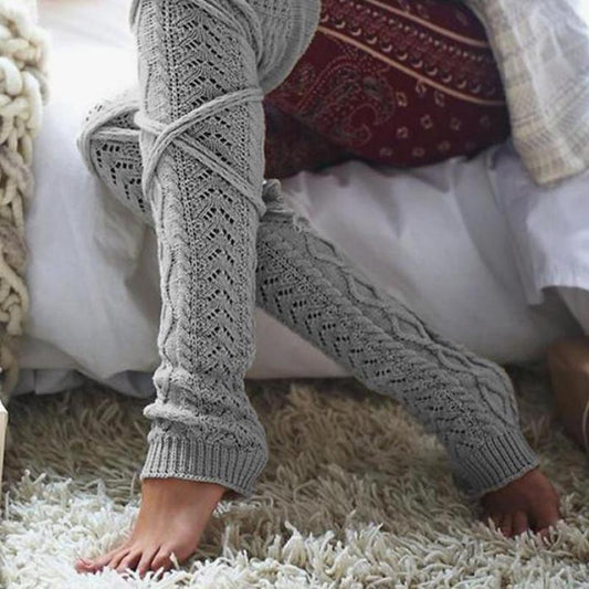 Winter Long Leg Warmers Knitting Knee High Socks - Forever Growth 