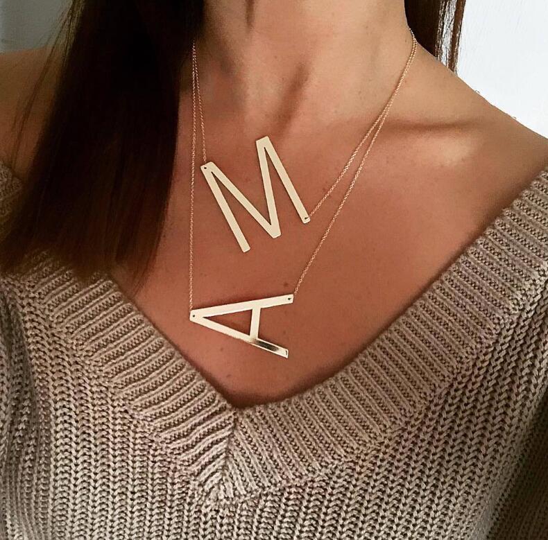 Trendy LARGE  Initial Necklace - Forever Growth 