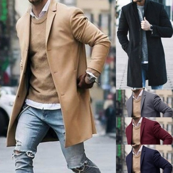 Winter Slim Fit Long Sleeve Cardigans Blends Coat - Forever Growth 