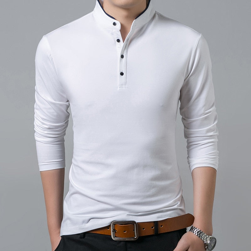 Collar Long Full Sleeve Solid Color Shirts - Forever Growth 