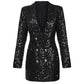 High Quality Double Lion Buttons Glitter Sequined Blazers - Forever Growth 
