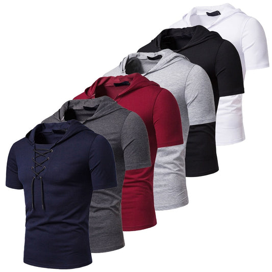 Hooded Short Sleeve O Neck Tee Shirt - Forever Growth 