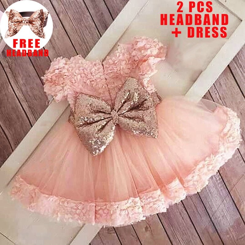 Toddler Sequin Bow Event Dress - Forever Growth 