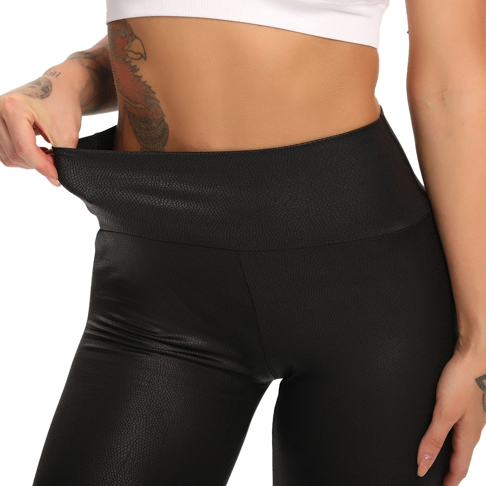 Slim Stretchy Pu Pencil Pants - Forever Growth 