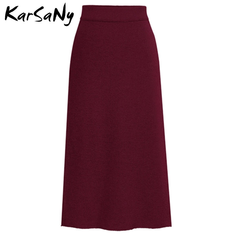 Knit Pencil High Waist Skirt - Forever Growth 