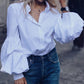 Elegant Long Puff Sleeve Tops - Forever Growth 