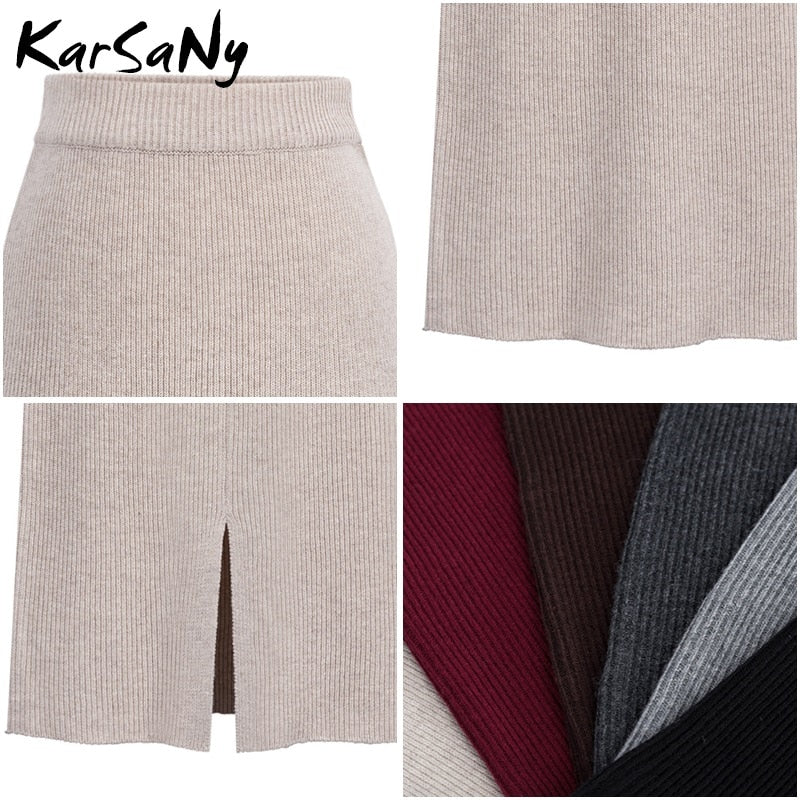 Knit Pencil High Waist Skirt - Forever Growth 