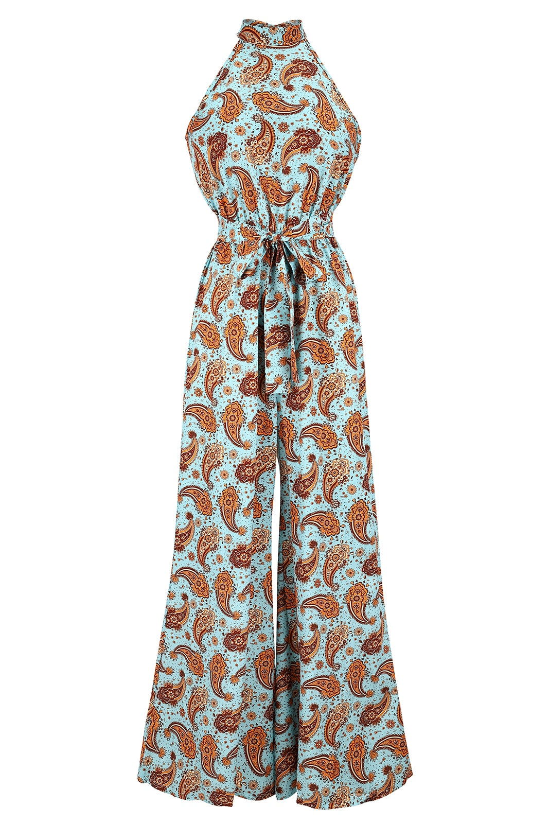 Wide-Leg Tropical Sleeveless Long Jumpsuit - Forever Growth 