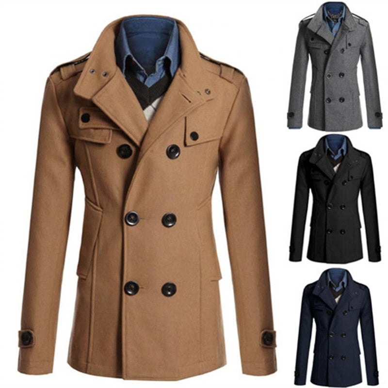 New Winter Warm Slim Casual Woolen Trench Coat - Forever Growth 